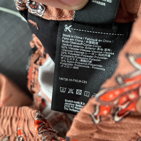 MAISON SCOTCH - SCOTCH & SODA FLORAL AND  CONTRAST PANEL PRINTED PANTS - Picture 6 of 14